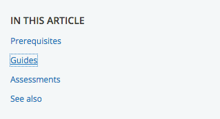 Screenshot einer Liste von Links im Firefox-Browser. Die Liste enthält 4 Elemente. Das zweite Listenelement ist hervorgehoben durch eine blaue gepunktete Umrandung, wenn es über Tabben fokussiert wird.