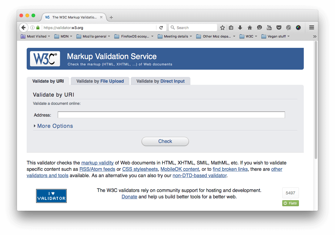 Die HTML-Validator-Homepage